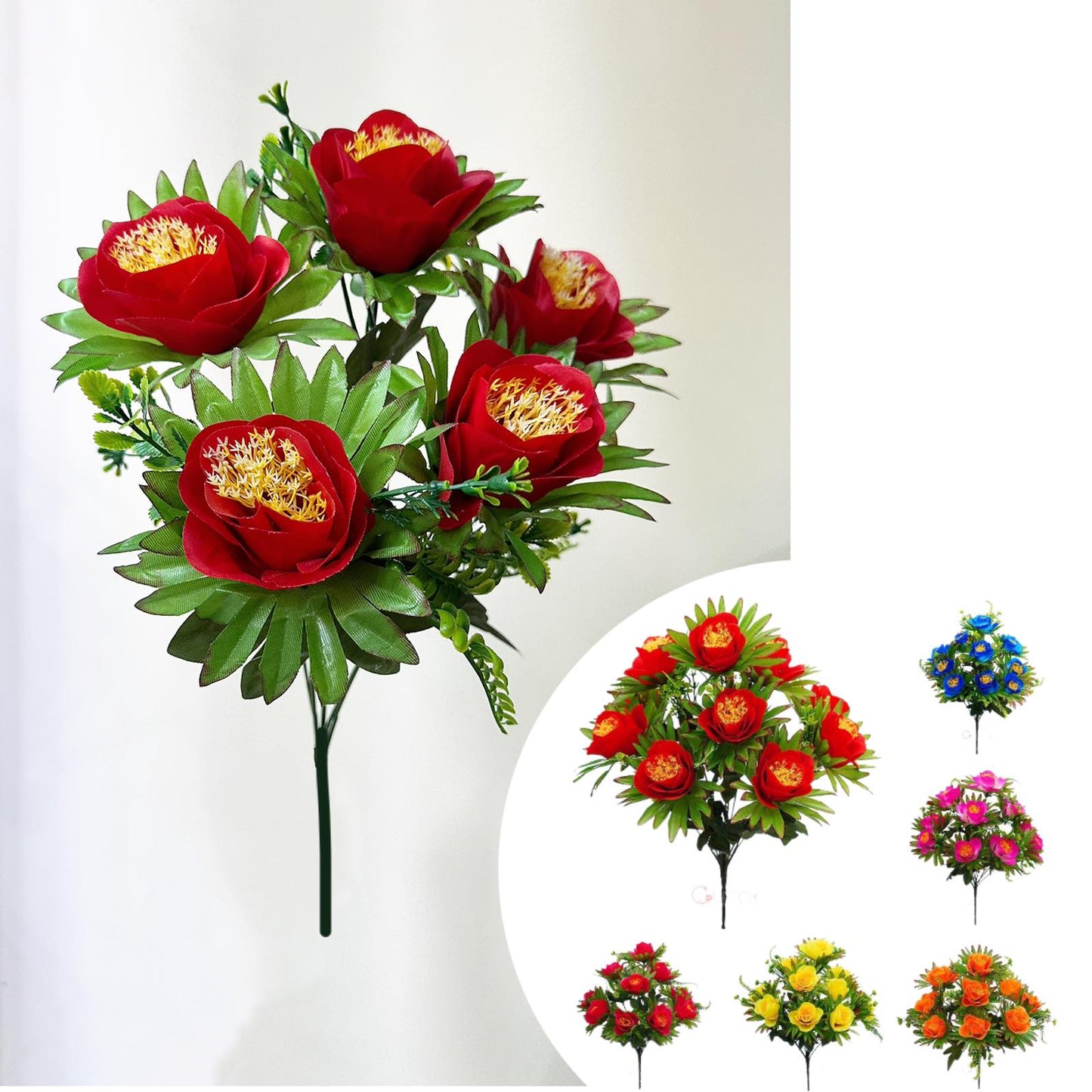 A-502/5 Цветен изкуствен букет с 5 глави