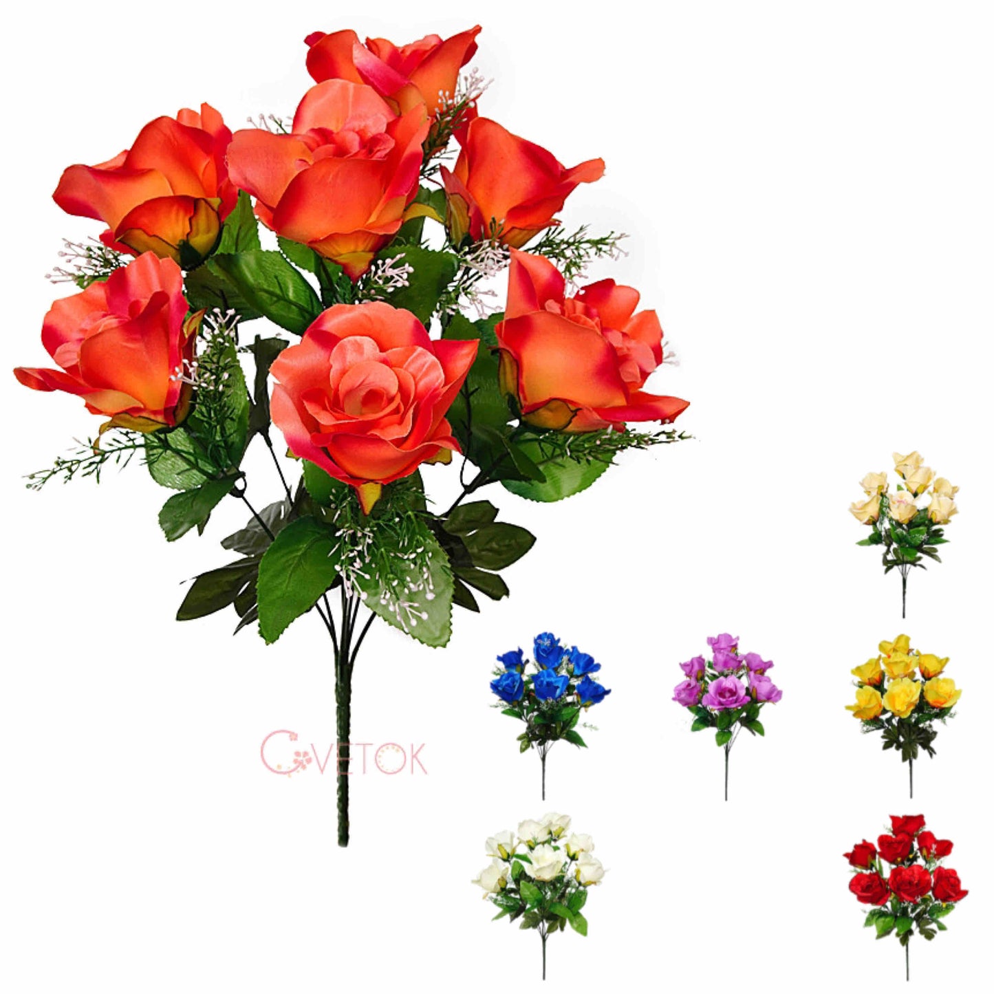 C-310/7 Изкуствен букет рози с 7 глави