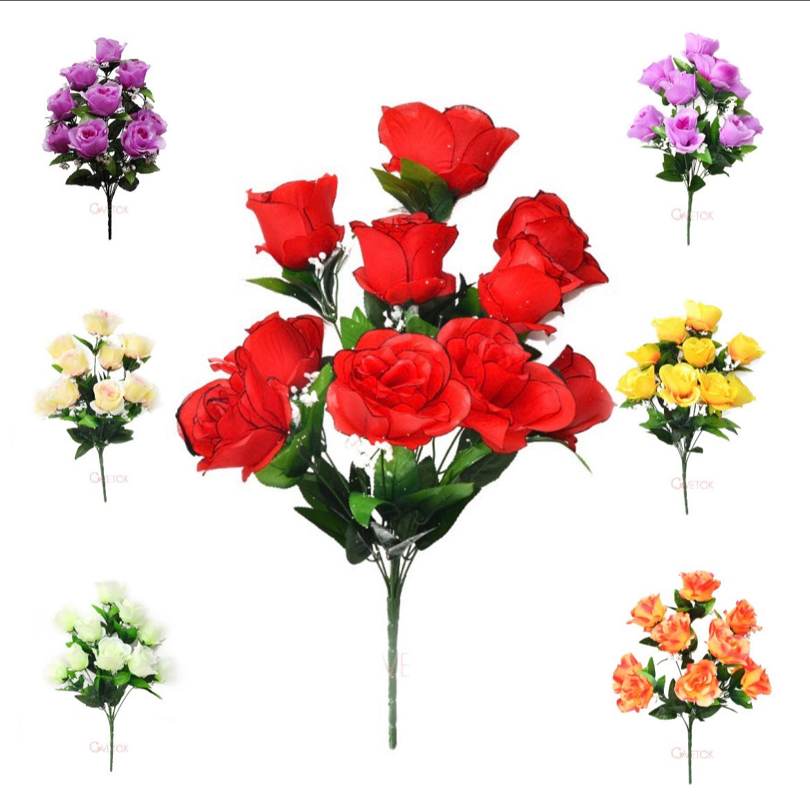 С-33 Изкуствен букет рози с 10 глави