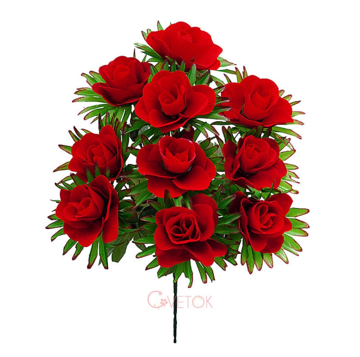 А-501/10 Букет от червена кадифена роза с 10 глави